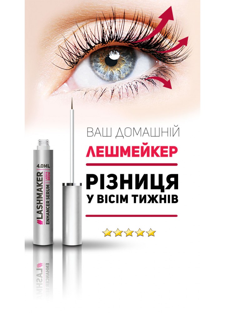 Сироватка #Lashmaker для росту розкішних вій і брів